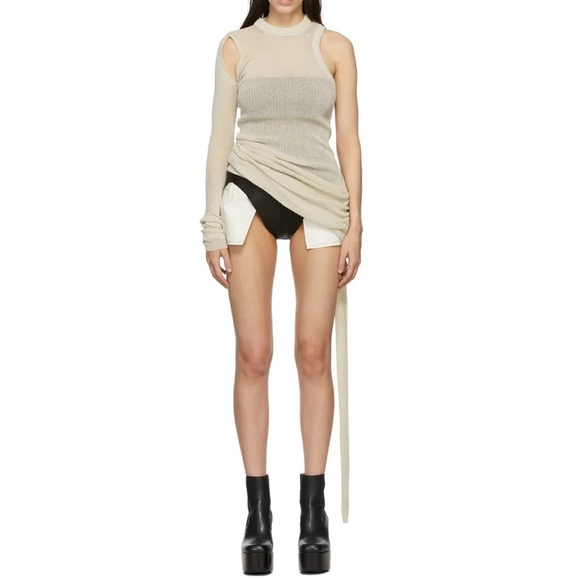 Rick Owens Membrane Banana Sweater in “Oyster” - Picture 2 of 16